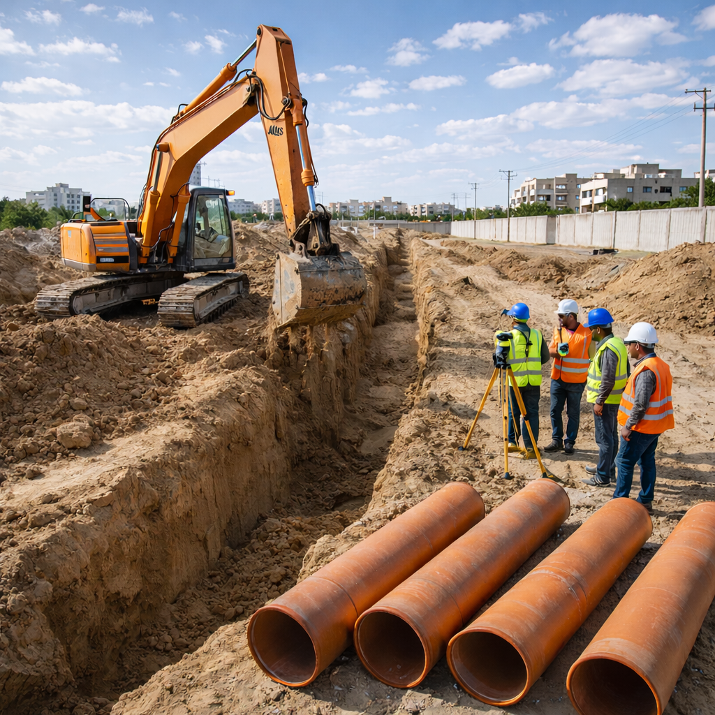 Construction of Al Berka Water Networks